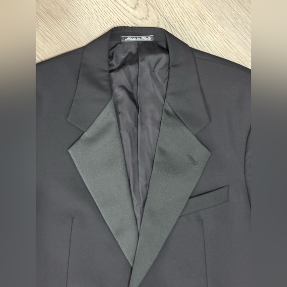 NEW VALENTINO Italy Black 2 Button 100% wool dinner tuxedo jacket Size 42 $4850 - Picture 2 of 12
